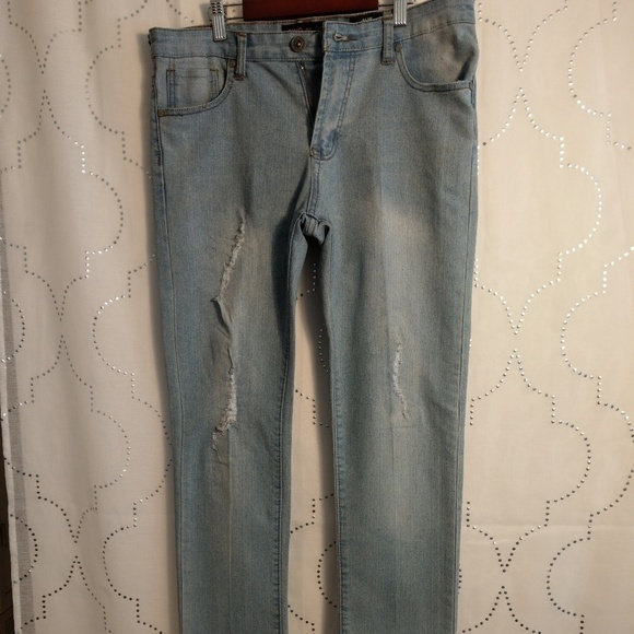 Ring of Fire Jeans distressed Slim fit light wash - Picture 1 of 8